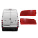 DURAFORCE 2x Red Rear Bumper Reflector Lights for 2010-18 Mercedes Benz Sprinter 2500