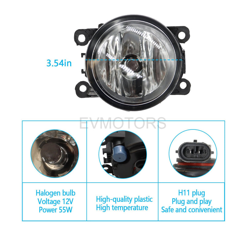 DURAFORCE 2pcs H11 110W Fog Light Driving Lamps Car Accessories Left & Right Side