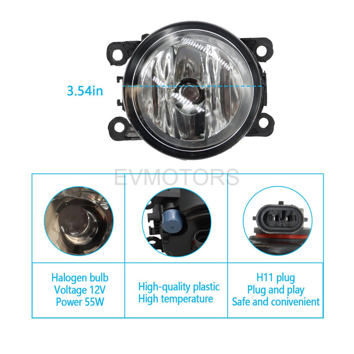DURAFORCE 2pcs H11 110W Fog Light Driving Lamps Car Accessories Left & Right Side