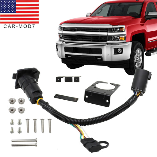 DURAFORCE 7-Way Trailer Wiring Harness & 4-Way Flat Plug Kit for Chevy Silverado 1500/2500