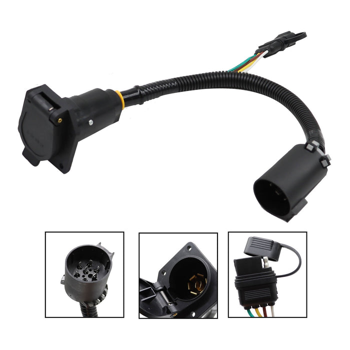 DURAFORCE 7-Way Trailer Wiring Harness & 4-Way Flat Plug Kit for Chevy Silverado 1500/2500