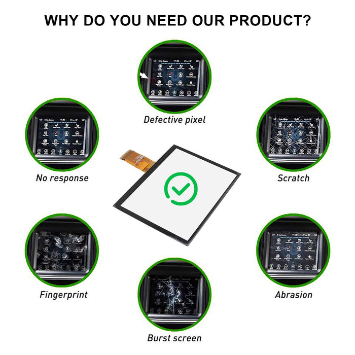 DURAFORCE 8.4" Touch Screen Digitizer Glass for 17-20 Dodge Chrysler Jeep Navigation Radio