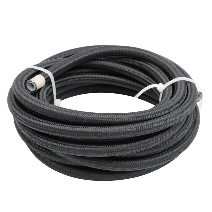 DURAFORCE 6AN Nylon E85 PTFE Fuel Line Hose Kit 20ft with 10 Fittings Black