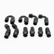 DURAFORCE 6AN Nylon E85 PTFE Fuel Line Hose Kit 20ft with 10 Fittings Black