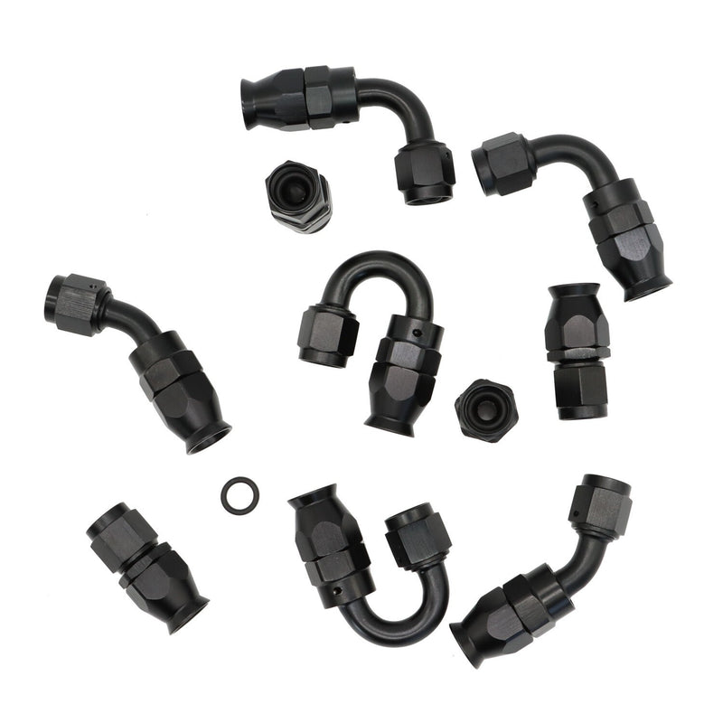 DURAFORCE 6AN Nylon E85 PTFE Fuel Line Hose Kit 20ft with 10 Fittings Black