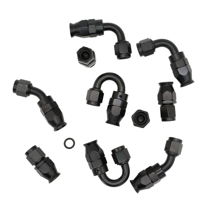 DURAFORCE 6AN Nylon E85 PTFE Fuel Line Hose Kit 20ft with 10 Fittings Black