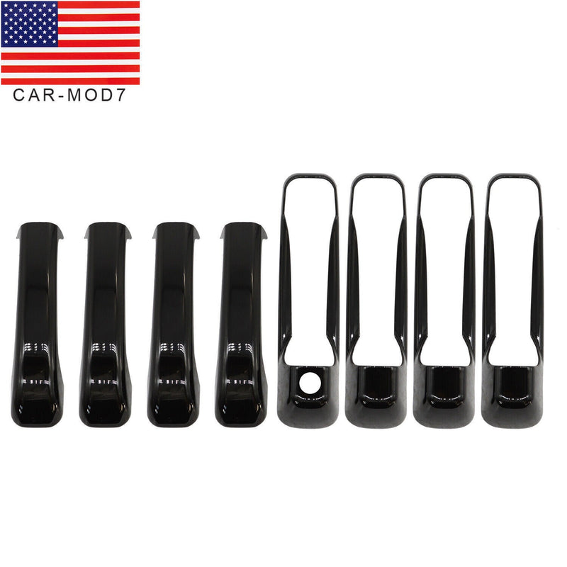 DURAFORCE 8PCS Gloss Black Door Handle Covers Trim for Dodge RAM 1500 2009-2018
