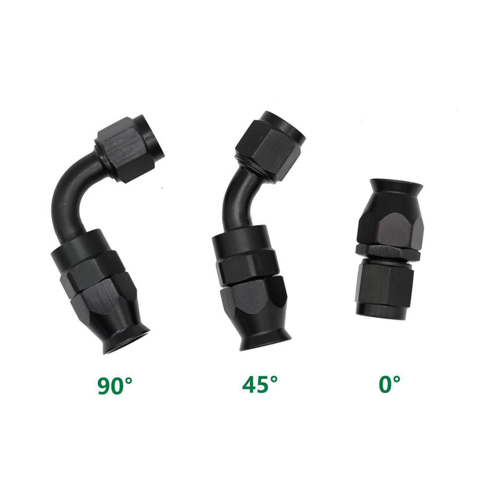 DURAFORCE 6AN Black Nylon PTFE Fuel Line Hose Kit 12ft 6 Fittings E85 Compatible