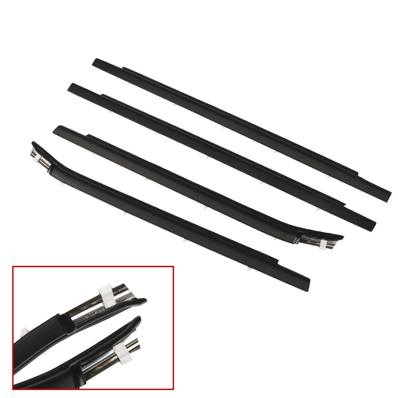 DURAFORCE 4Pcs Weatherstrip Outer Lower Window Seal for Toyota Tundra 2000-2006 Double Cab