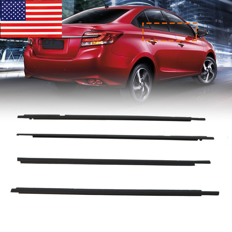 DURAFORCE 4pcs Side Door Molding Belt Set for 2003-2008 Toyota Corolla ZZE121 ZZE122