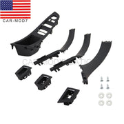 DURAFORCE 7pcs Black Inner Door Handle Trim Cover Set for BMW 5 Series F10 F11