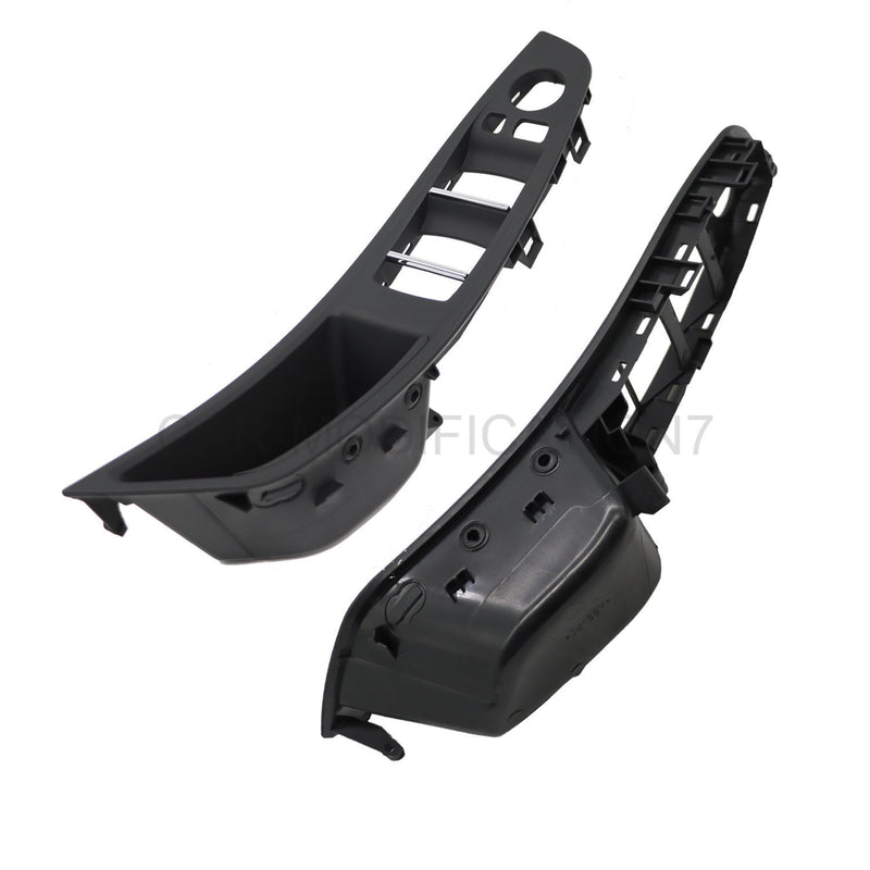 DURAFORCE 7pcs Black Inner Door Handle Trim Cover Set for BMW 5 Series F10 F11