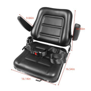 DURAFORCE Adjustable Tractor Seat w/ Safety Belt & Armrest Universal Forklift Backrest