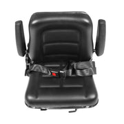 DURAFORCE Adjustable Tractor Seat w/ Safety Belt & Armrest Universal Forklift Backrest