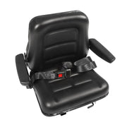 DURAFORCE Adjustable Tractor Seat w/ Safety Belt & Armrest Universal Forklift Backrest