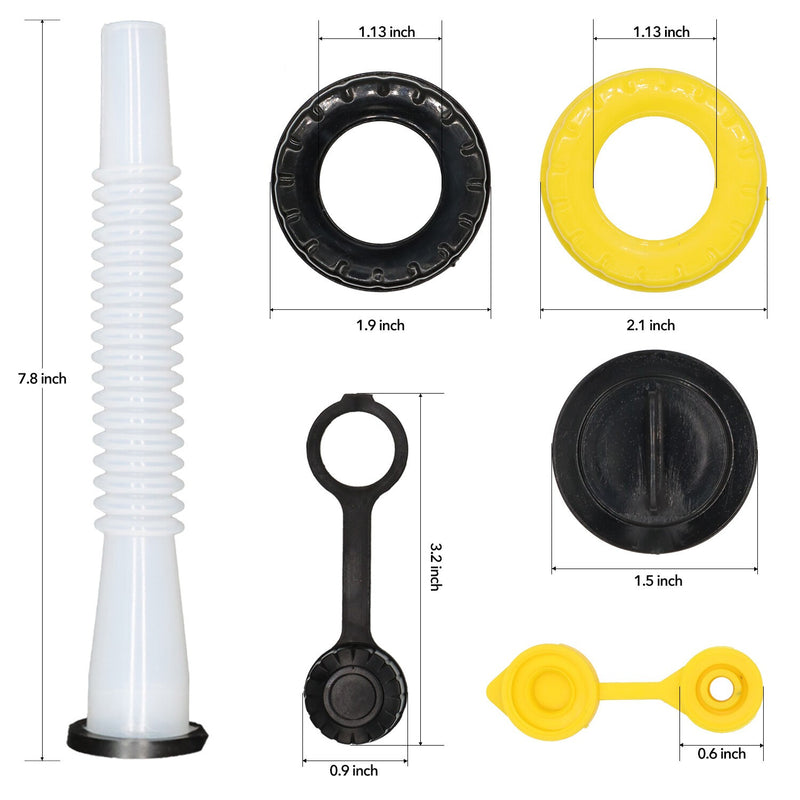 DURAFORCE 5 Sets Replacement Gas Can Spouts for Blitz, Midwest, Scepter & Briggs & Stratto