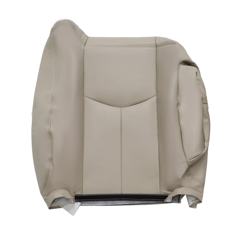 DURAFORCE 6Pcs Front Leather Seat Covers Light Tan for 2003-2006 Chevy Tahoe GMC Yukon