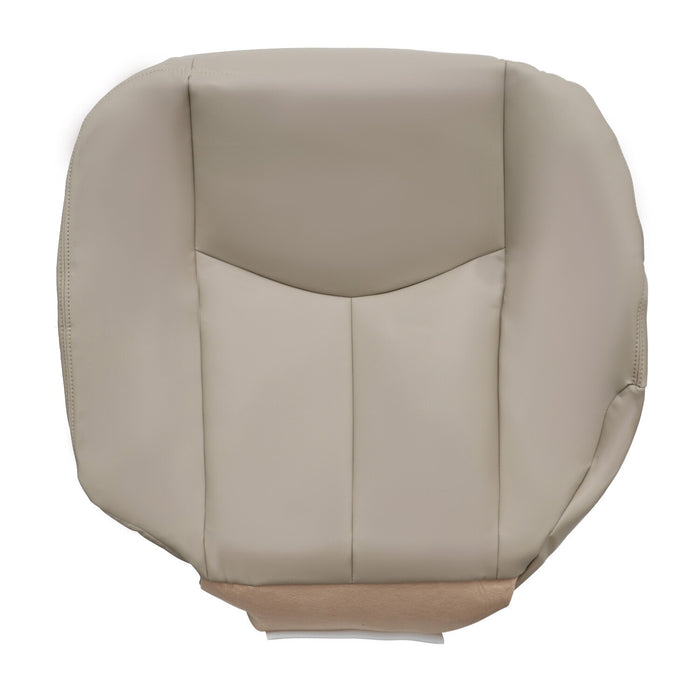 DURAFORCE 6Pcs Front Leather Seat Covers Light Tan for 2003-2006 Chevy Tahoe GMC Yukon