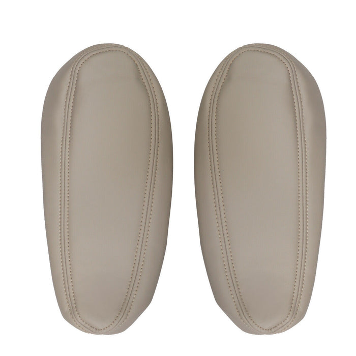 DURAFORCE 6Pcs Front Leather Seat Covers Light Tan for 2003-2006 Chevy Tahoe GMC Yukon