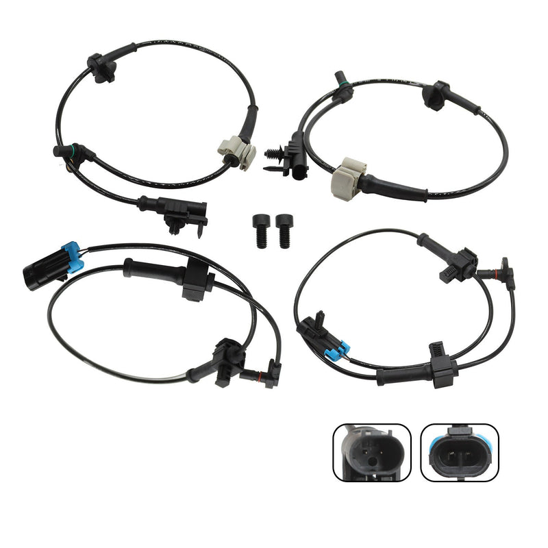 DURAFORCE 4x Front & Rear ABS Wheel Speed Sensors for Chevy Silverado & GMC Sierra 1500