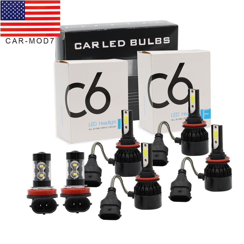 DURAFORCE 6000K Toyota Camry H11+9005 LED Headlight & Fog Light Bulbs Kit High/Low Beam