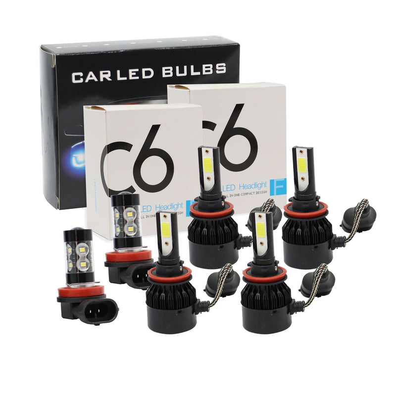 DURAFORCE 6000K Toyota Camry H11+9005 LED Headlight & Fog Light Bulbs Kit High/Low Beam