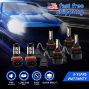 DURAFORCE 6000K Toyota Camry H11+9005 LED Headlight & Fog Light Bulbs Kit High/Low Beam