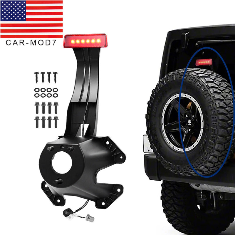 DURAFORCE Spare Tire Carrier Mount Bracket for 07-18 Jeep Wrangler JK 3rd Brake Light