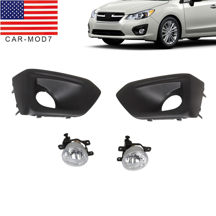 DURAFORCE 2012-2014 Subaru Impreza Front Bumper Fog Lights with Cover Bezel Pair