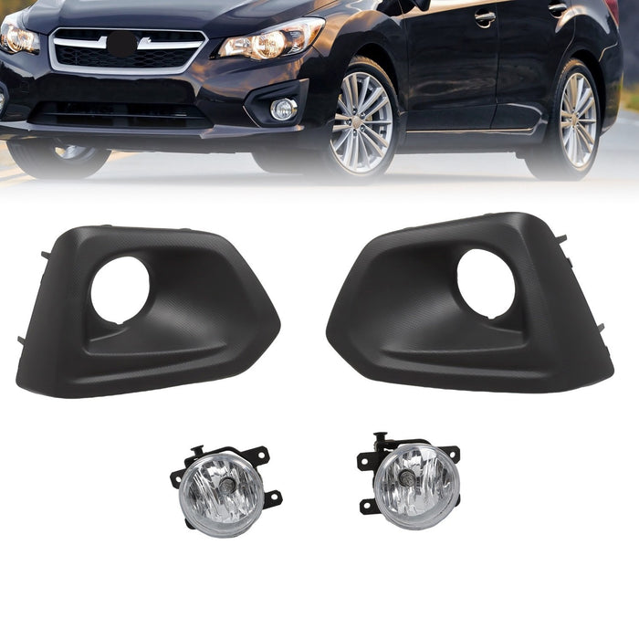 DURAFORCE 2012-2014 Subaru Impreza Front Bumper Fog Lights with Cover Bezel Pair