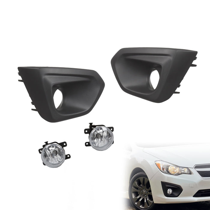 DURAFORCE 2012-2014 Subaru Impreza Front Bumper Fog Lights with Cover Bezel Pair
