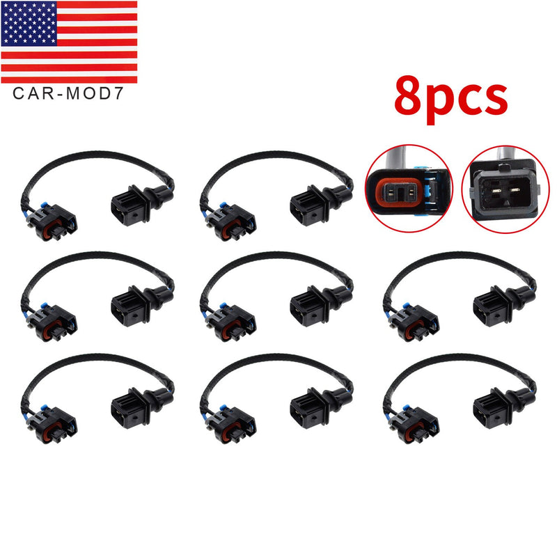 DURAFORCE 8pcs Fuel Injector Wire Harness Adapter Jetronic EV1 to Mini Delphi Multec 2