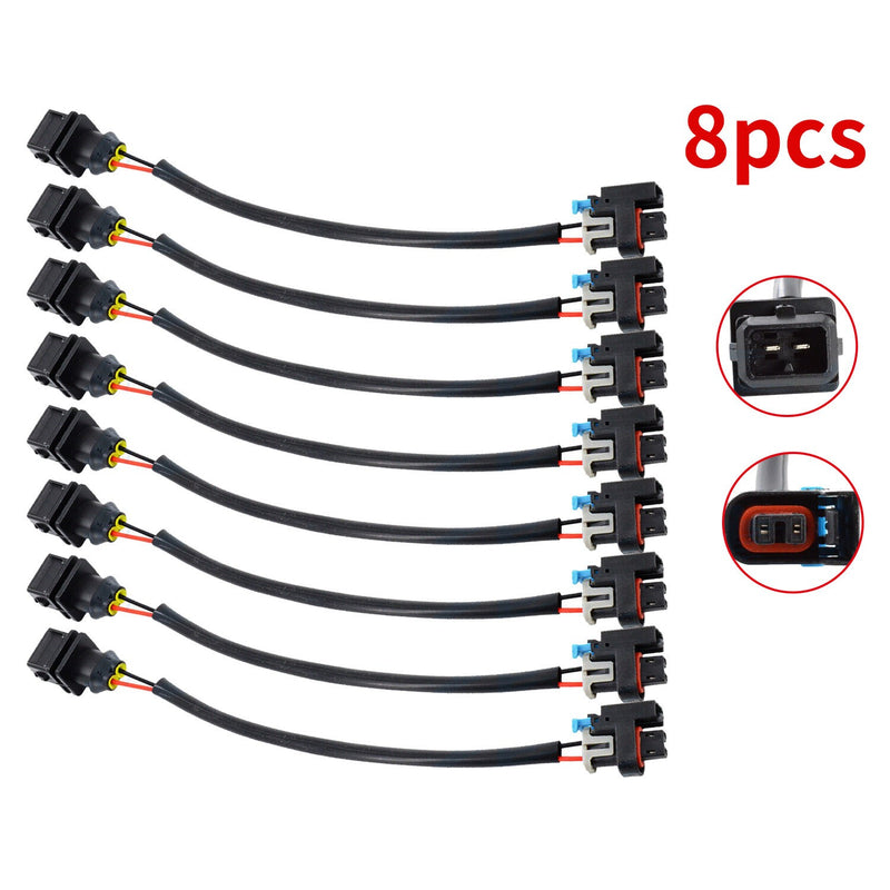 DURAFORCE 8pcs Fuel Injector Wire Harness Adapter Jetronic EV1 to Mini Delphi Multec 2