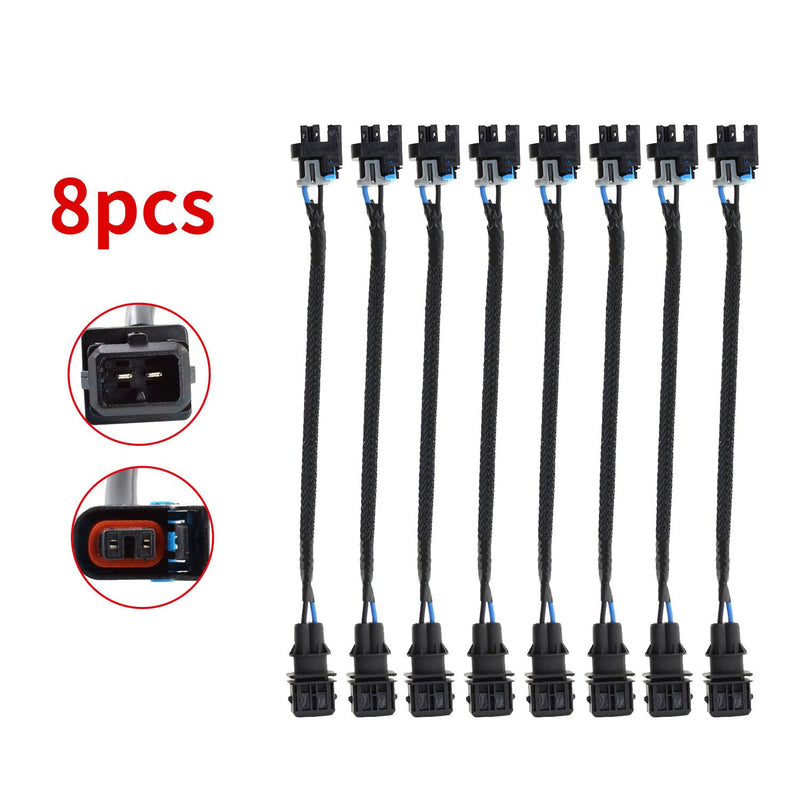 DURAFORCE 8pcs Fuel Injector Wire Harness Adapter Jetronic EV1 to Mini Delphi Multec 2