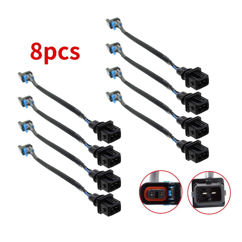 DURAFORCE 8pcs Fuel Injector Wire Harness Adapter Jetronic EV1 to Mini Delphi Multec 2