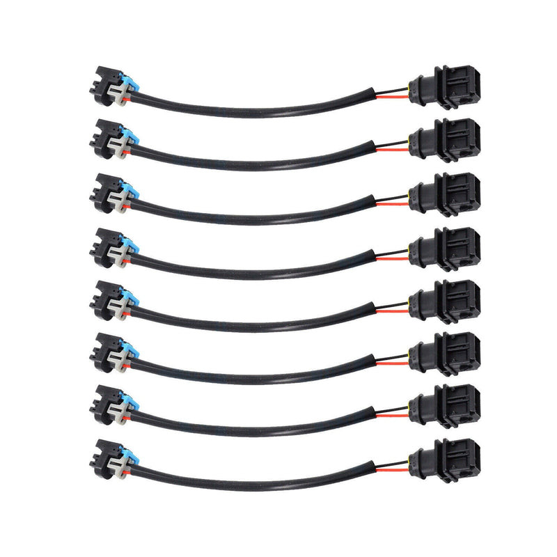 DURAFORCE 8pcs Fuel Injector Wire Harness Adapter Jetronic EV1 to Mini Delphi Multec 2