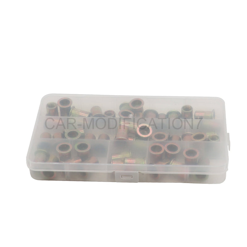 DURAFORCE 50pcs M8 x 1.25 x 18mm Steel Rivet Nut Rivnut Insert Nutsert Fasteners