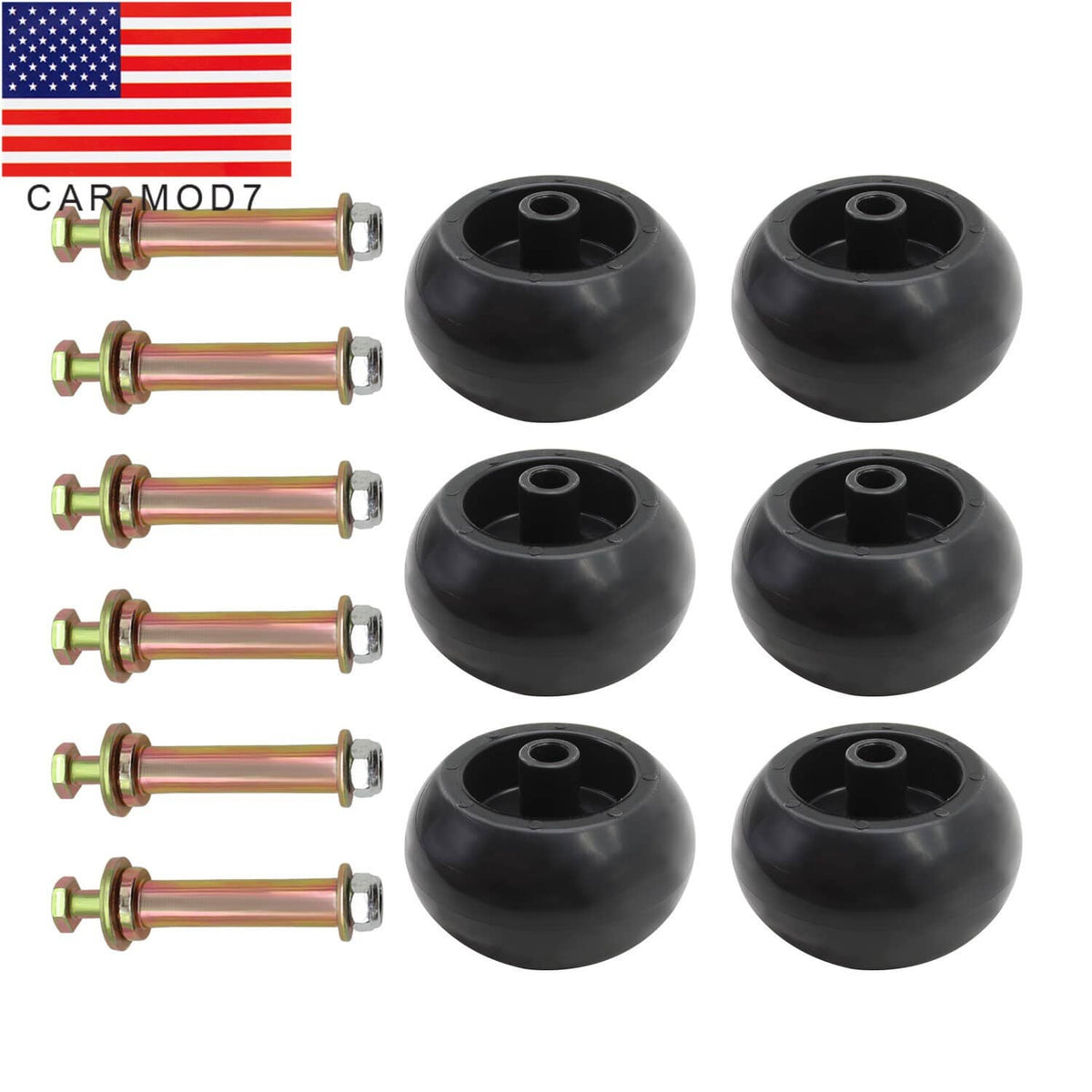 Nakkaa 6-Pack Anti-Scalp Deck Wheel Kit – For Exmark, Cub Cadet, Toro, Lazer Z