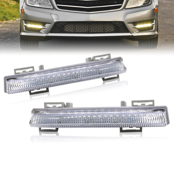 DURAFORCE Mercedes Benz C200 C300 C63 AMG 2007-2014 Front Fog Lights DRL Pair