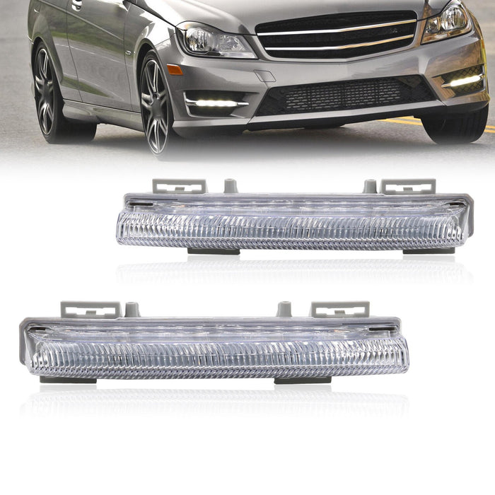 DURAFORCE Mercedes Benz C200 C300 C63 AMG 2007-2014 Front Fog Lights DRL Pair