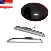 DURAFORCE Clear Lens White LED Rear Side Marker Signal Lights for 2015-21 Ford Mustang