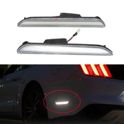DURAFORCE Clear Lens White LED Rear Side Marker Signal Lights for 2015-21 Ford Mustang