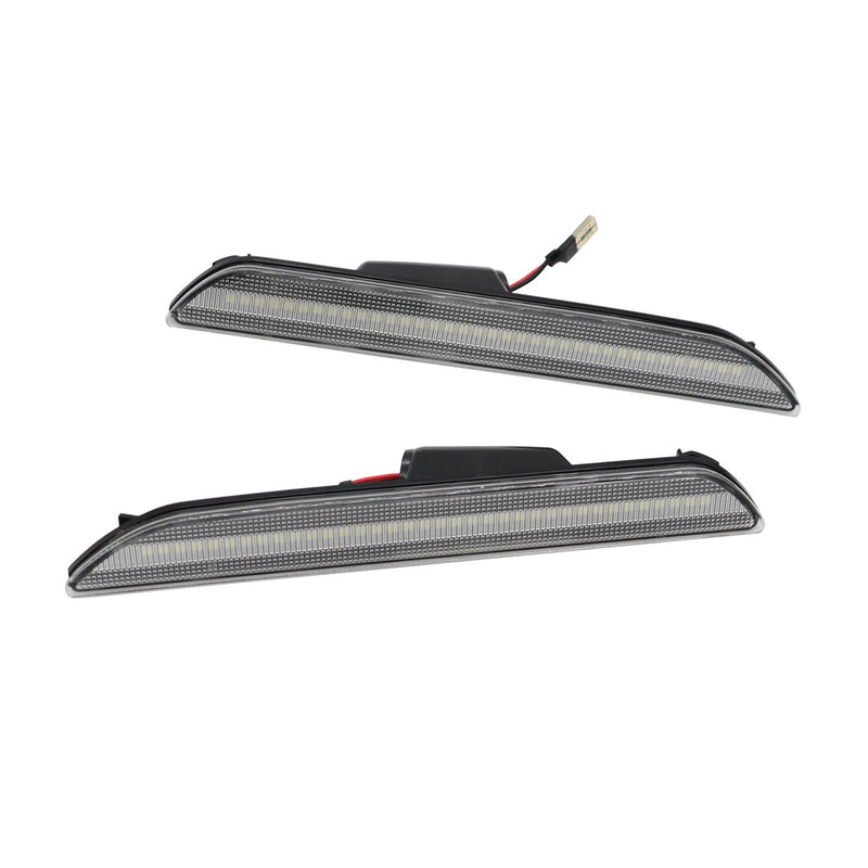 DURAFORCE Clear Lens White LED Rear Side Marker Signal Lights for 2015-21 Ford Mustang