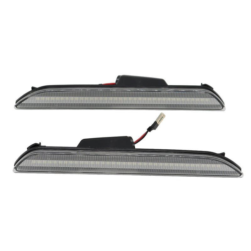 DURAFORCE Clear Lens White LED Rear Side Marker Signal Lights for 2015-21 Ford Mustang
