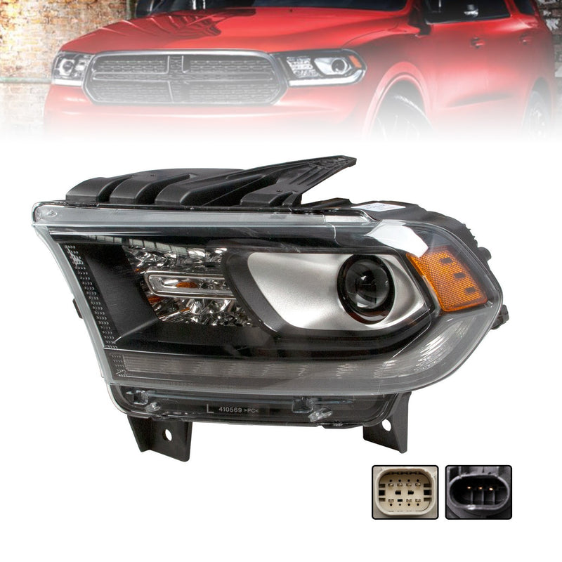 DURAFORCE Black HID Left Driver Headlight for Dodge Durango 2016-2020