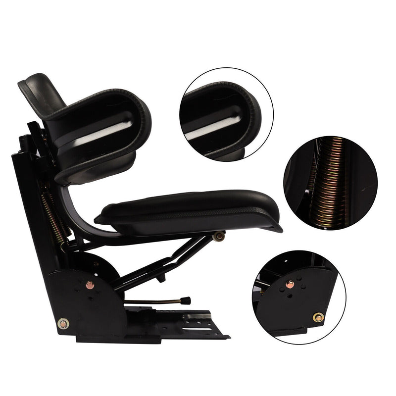 DURAFORCE Black Tractor Suspension Seat for Ford New Holland 3000 3600 3610 3900