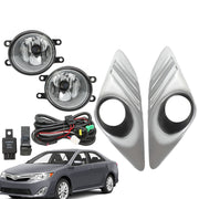 DURAFORCE Bumper Fog Light with Chrome Cover for 2012-2014 Toyota Camry L LE XLE