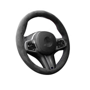 DURAFORCE Black Alcantara Suede Steering Wheel Cover Hand-Stitched for BMW G20 G80 M340i