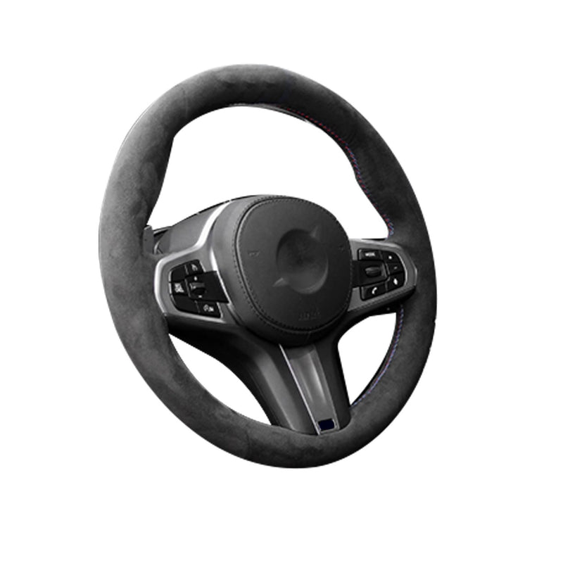 DURAFORCE Black Alcantara Suede Steering Wheel Cover Hand-Stitched for BMW G20 G80 M340i