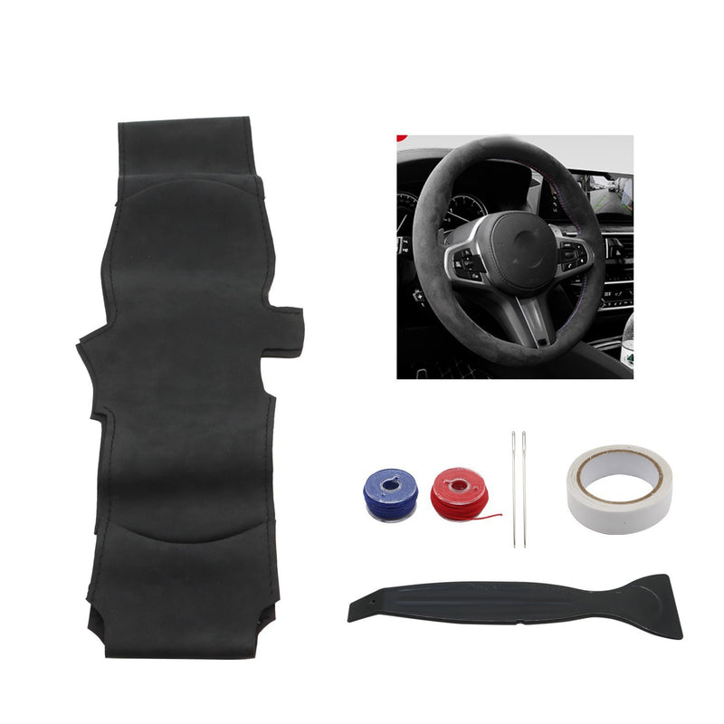 DURAFORCE Black Alcantara Suede Steering Wheel Cover Hand-Stitched for BMW G20 G80 M340i